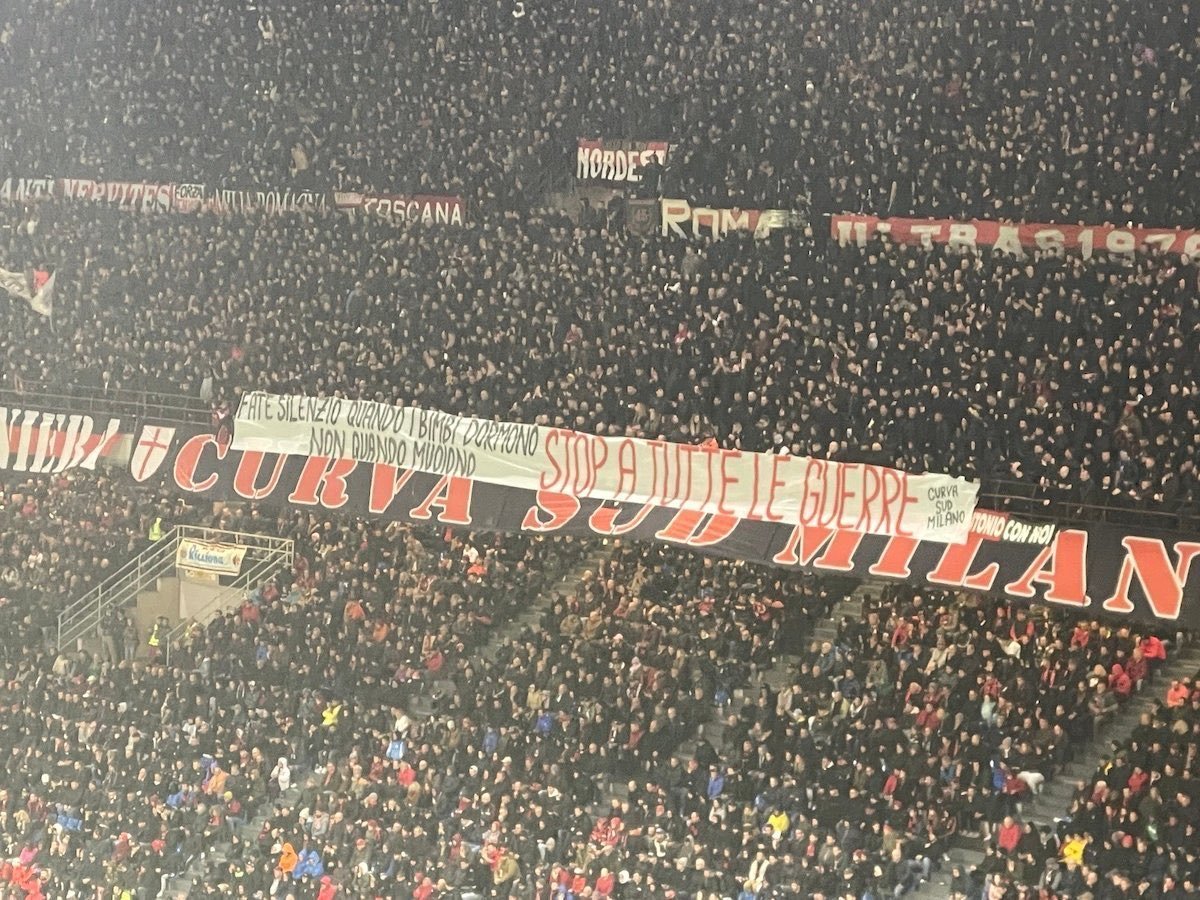“Be silent when children are asleep, not when they die.”

- AC Milan fans