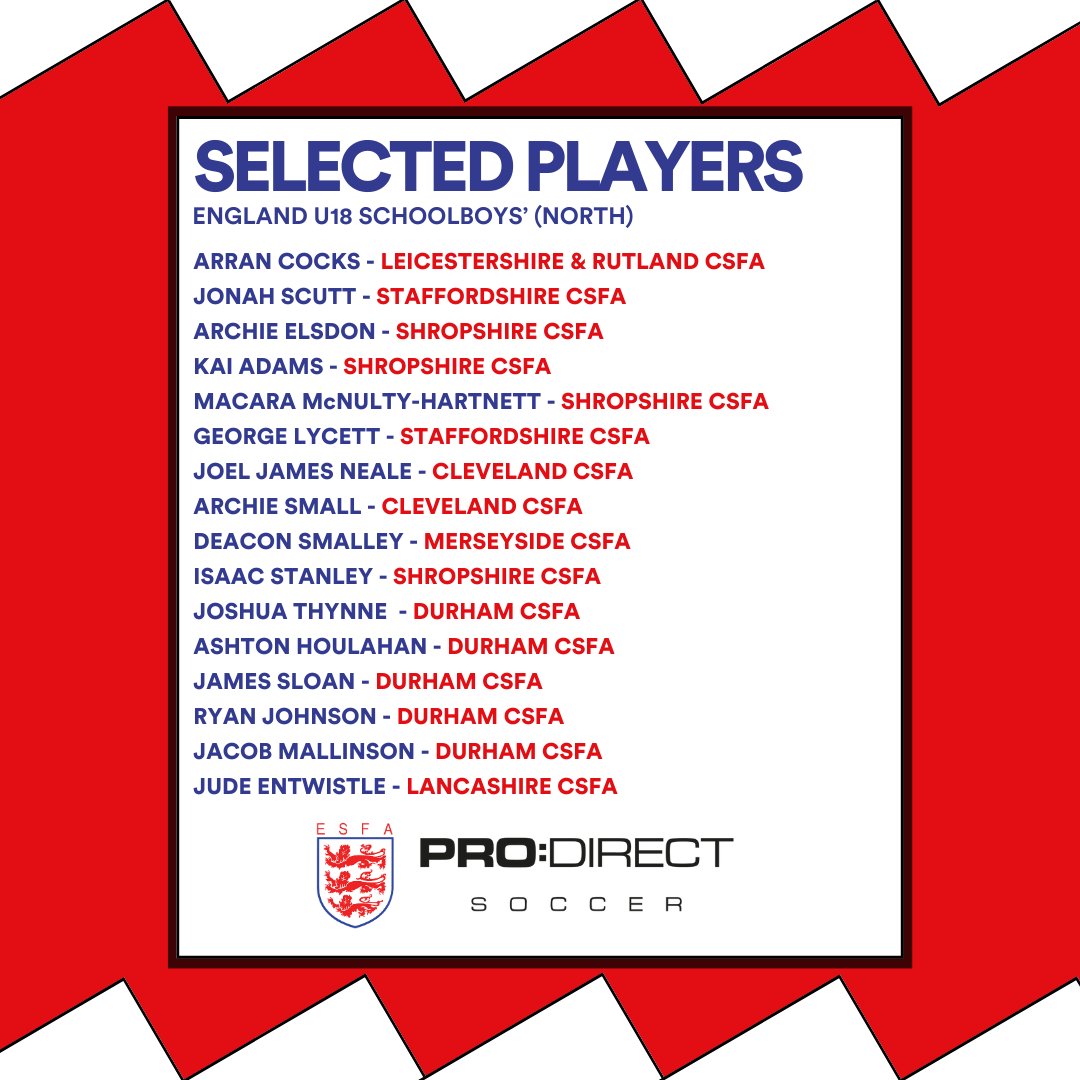 SchoolsFootball's tweet image. 💥England U18 Schoolboys&apos; Pro:Direct trials💥

Yesterday we hosted the second phase of the England U18 Schoolboys&apos; @prod_soccer trials 🏴󠁧󠁢󠁥󠁮󠁧󠁿⚽️

Congratulations to the successful trialists🙌

Full announcement 👇
🔗 loom.ly/1VgZ-z8
🔴🔵⚪