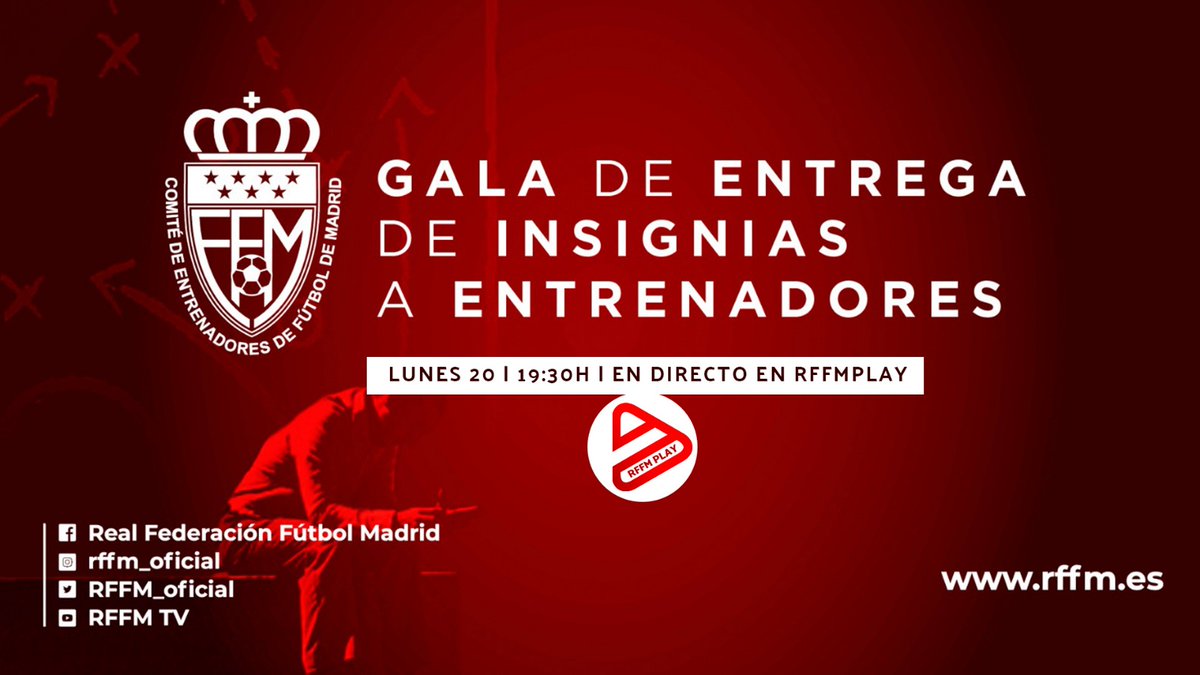 RFFM_oficial's tweet photo. 🎖️Gala de entrega de insignias de oro y de plata (30 y 20 años) a entrenadores afiliados al comité de manera ininterrumpida 

📺 Sigue el evento a través de RFFM Play aquí: https://t.co/ukIpBLoZTO

#Entrenadores20Y30Años https://t.co/QgbEfHF0mE