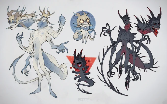 Dark Urge Siblings  Experimenting with Slayer form design for our Bhaal babes~ #BaldursGate3 #DarkUrge
