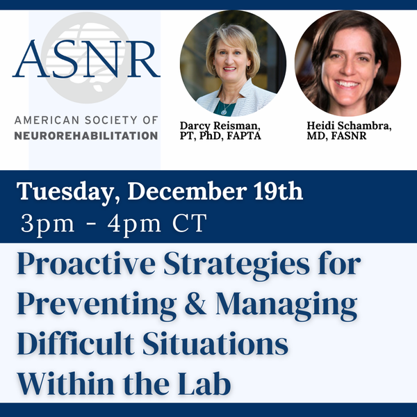 Save the date for our next webinar on 12/19! Drs. Darcy Reisman and Heidi Schambra will be sharing their tips and advice for handling difficult situations in the lab! All are welcome to attend!
asnr.com/i4a/pages/inde… 
#phdchat #academicchatter #careerdevelopment #sciencetwitter