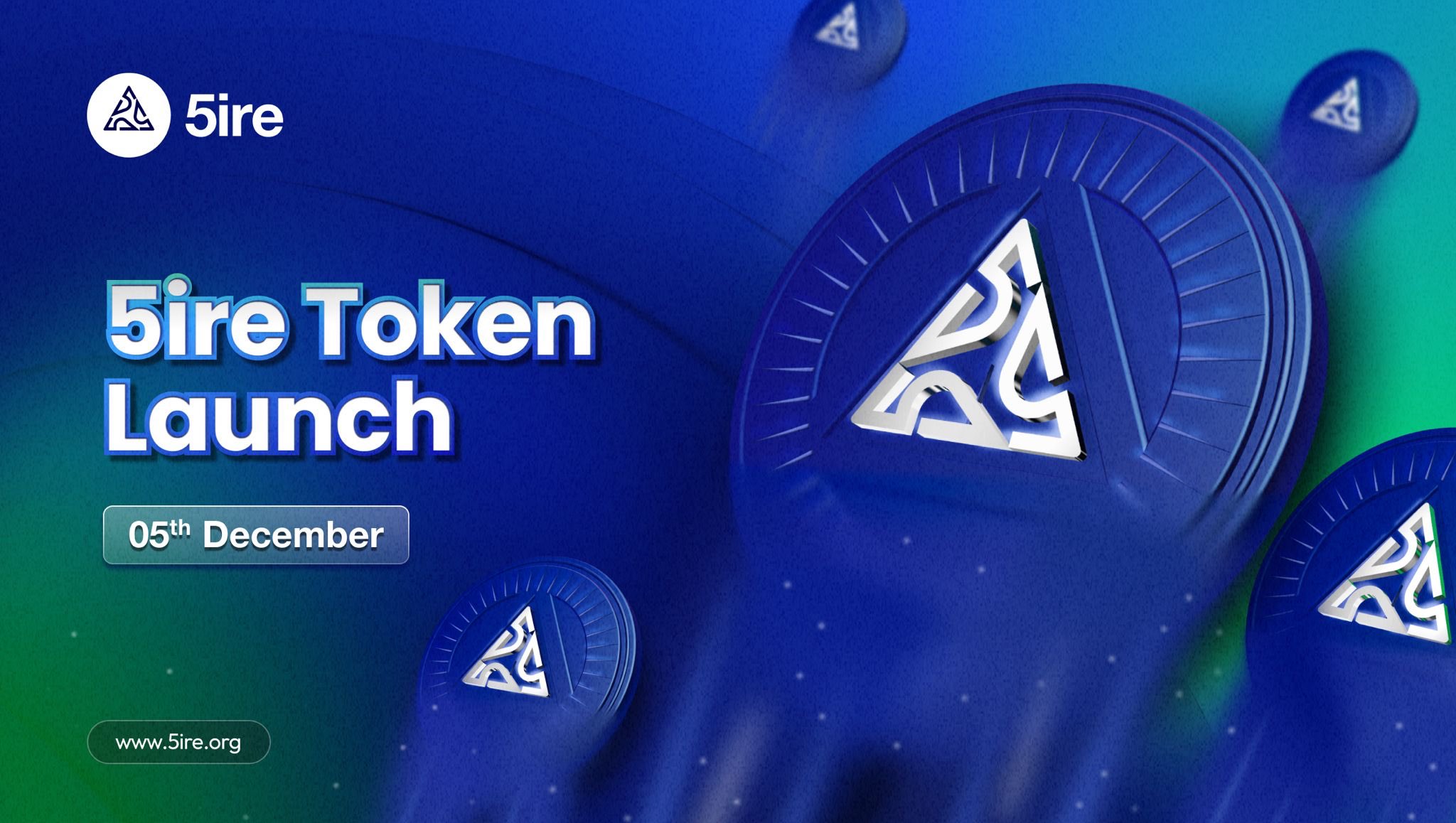 📣 World's 1st Sustainable Blockchain @5ireChain, is all set to launch its token, #5ire, on December 5th.🥳 #SaveTheDate #TokenTakeoff #5ireToken #Countdown https://t.co/d5gnT22TeV
