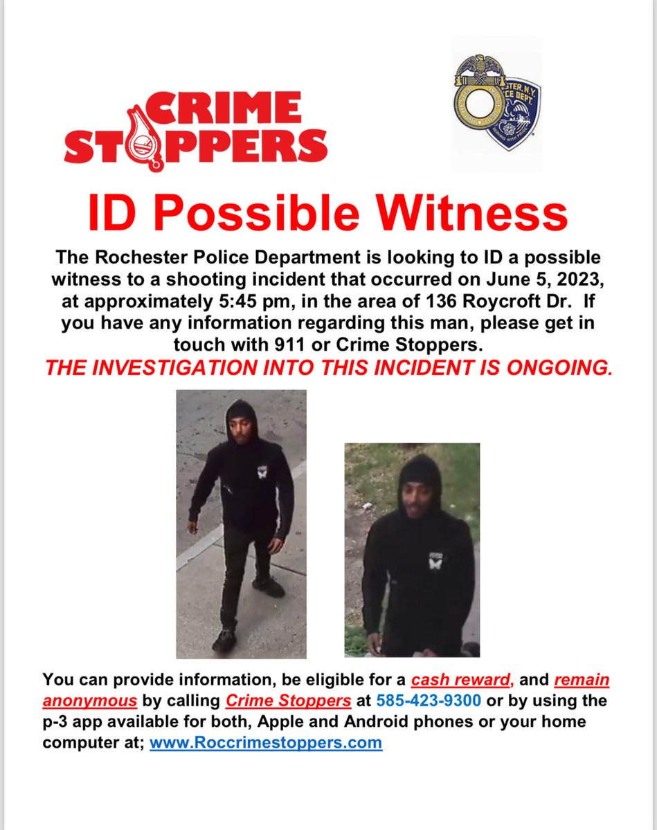 *REWARD!* Anonymous Tip Line 423-9300; P3 App or online at: roccrimestoppers.com ⁦@monroesheriffny⁩ @RochesterNYPD⁩ @RPLCinfosharing @nyspolice @BrightonPolice @GatesPolice @IrondequoitPD @GreecePoliceNY @WebsterNYPolice @ChiefCuzzupoli @FairportPolice @ERPoliceNY