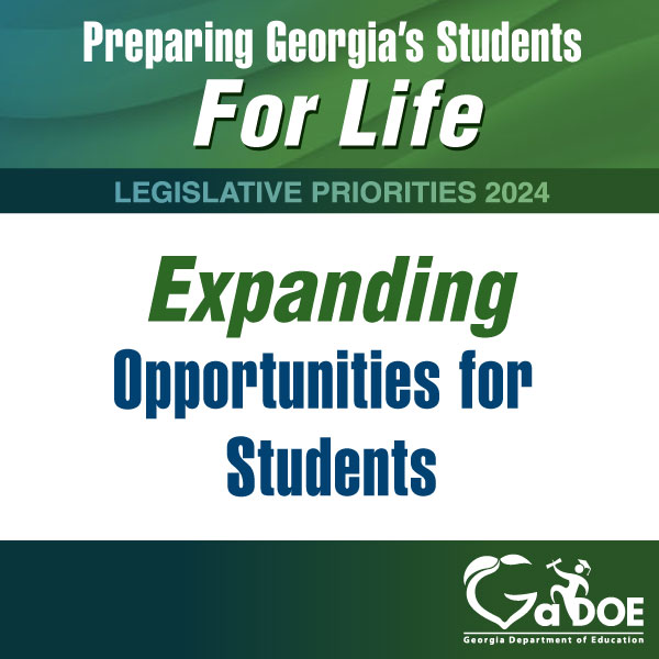 Our 2024 legislative priorities include:
• Establish a pilot to fund high school Career Advisors.
• Extend Work-Based Learning Programs into summer months.
• Strengthen kindergarten readiness by expanding access to GA Pre-K.
More: madmimi.com/p/2ec4d71  #EducatingGAsFuture