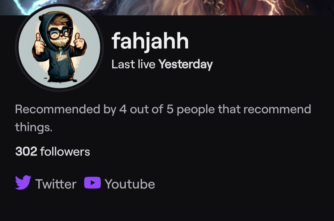 Hit 300 followers on twitch over the weekend. Big PP energy. Thanks guys <3 <a href="/Twitch/">Twitch</a>
twitch.tv/fahjahh