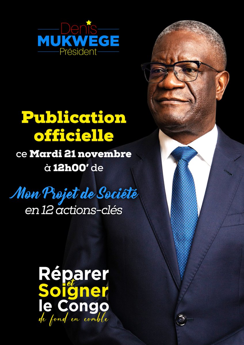 PombeSymphorien's tweet photo. @DenisMukwege Prix Nobel de la paix, candidat nr 15 à l'élection présidentielle du 20 décembre 2023
#LeoNjo #Hapana👉🏿#Kesho 🤜🏿🔥🤛🏿 https://t.co/nOe3PWDvYl