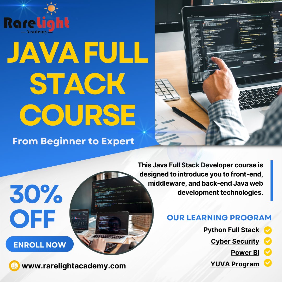 rarelightacadem's tweet image. Java Full Stack Course - Interview Guarantee Program
Learn the Full Stack Java Developer Course today. Find your Full Stack Java Developer Online Course on Rarelight Academy.
𝐉𝐨𝐢𝐧 𝐍𝐨𝐰! 👇
🌐 𝐖𝐞𝐛𝐬𝐢𝐭𝐞: Rarelightacademy.com
#javafullstackcourse