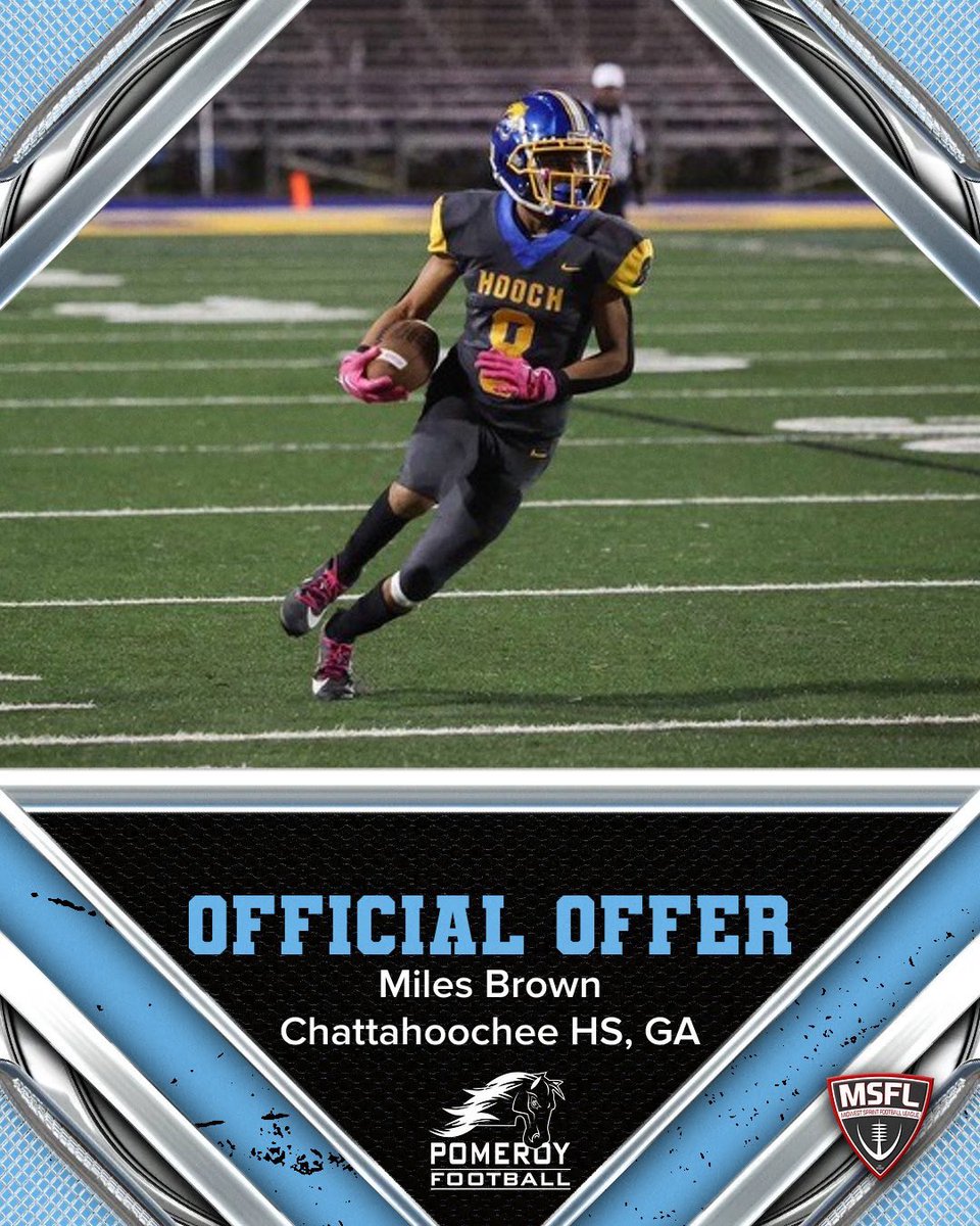 Miles_Brown8's tweet photo. After a great call with @trey_powell1 and @coachpowell91 I’m blessed to receive an offer from @SMWCSprintFB 

@HoochRecruits @HoochFootball @CarlisleHoochFB @RecruitGeorgia @NEGARecruits @recruitNE_GA @One11Recruiting @On3Recruits @PrepRedzoneGA @247Sports https://t.co/51H0JKmkBI