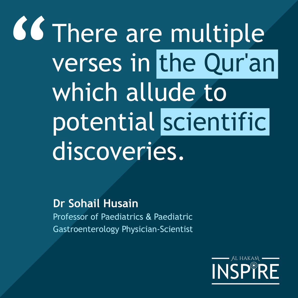 alhakaminspire's tweet photo. Exploring the intersection of faith and science with Dr. Sohail Husain.
The Qur'an holds verses that hint at untapped scientific revelations. 📜🔬
#QuranScience #FaithAndDiscovery @sohailzhusain @amsa_uk https://t.co/SYv6WKzOOe