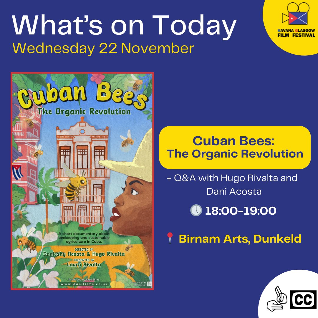 📣 HGFF comes to @Birnamarts! We can't wait to share with you Cuban Bees: The Organic Revolution 🐝 made by HGFF's very own @DaniFilmsTV & @hugorivalta1