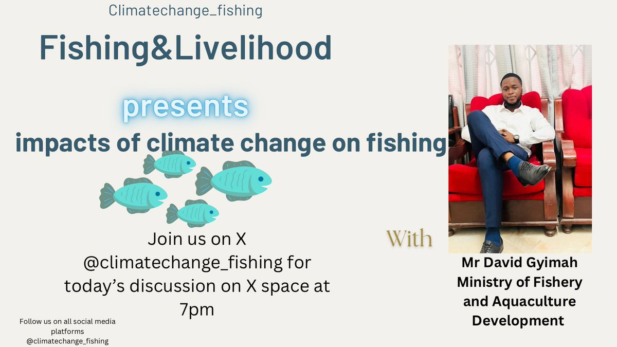 Climatechafish's tweet photo. Join us today at 7pm for more insights on the impacts of climate change on fishing @UnimacIj @UnimacNewMedia https://t.co/CDRBhSinak