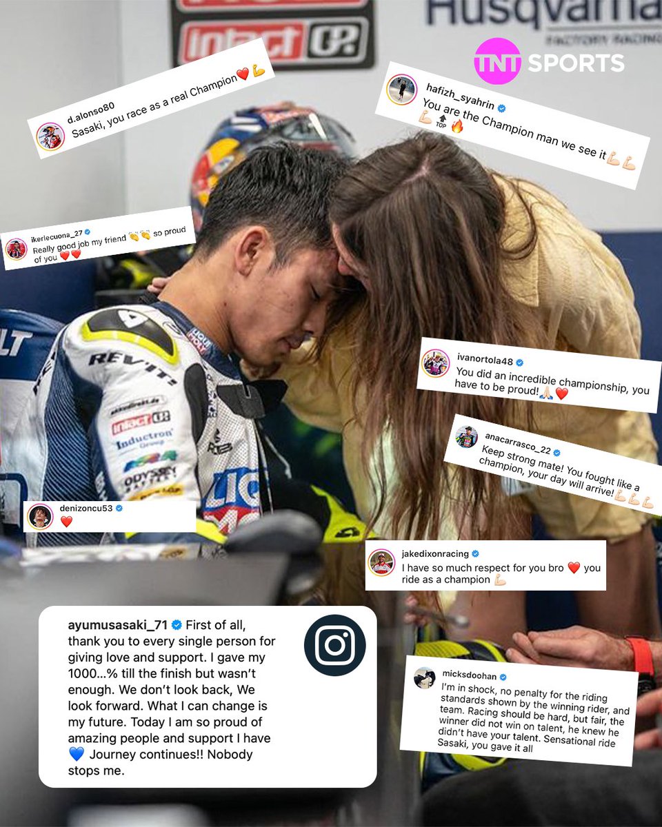 bikesontnt's tweet photo. The support for @AyumuSasaki1 has been incredible 👏 

Thousands of kind messages have been sent by riders, teams and fans to the #Moto3 Runner Up! ❤️ https://t.co/1iW1XBTsus