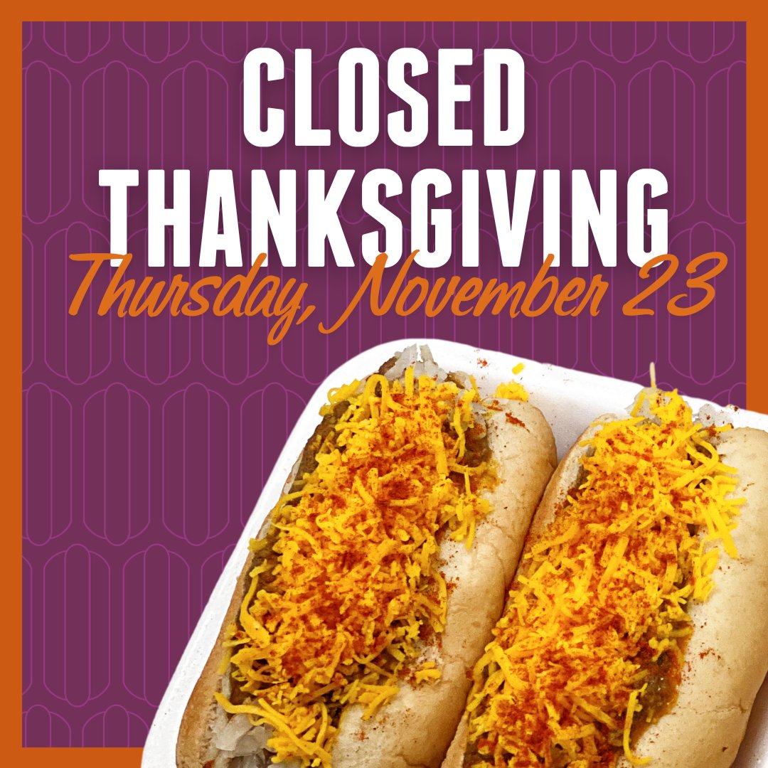 ConeyILander's tweet photo. Just like always, we'll be closed on Thanksgiving. Feed the crave ASAP! https://t.co/kGfmkMTmct