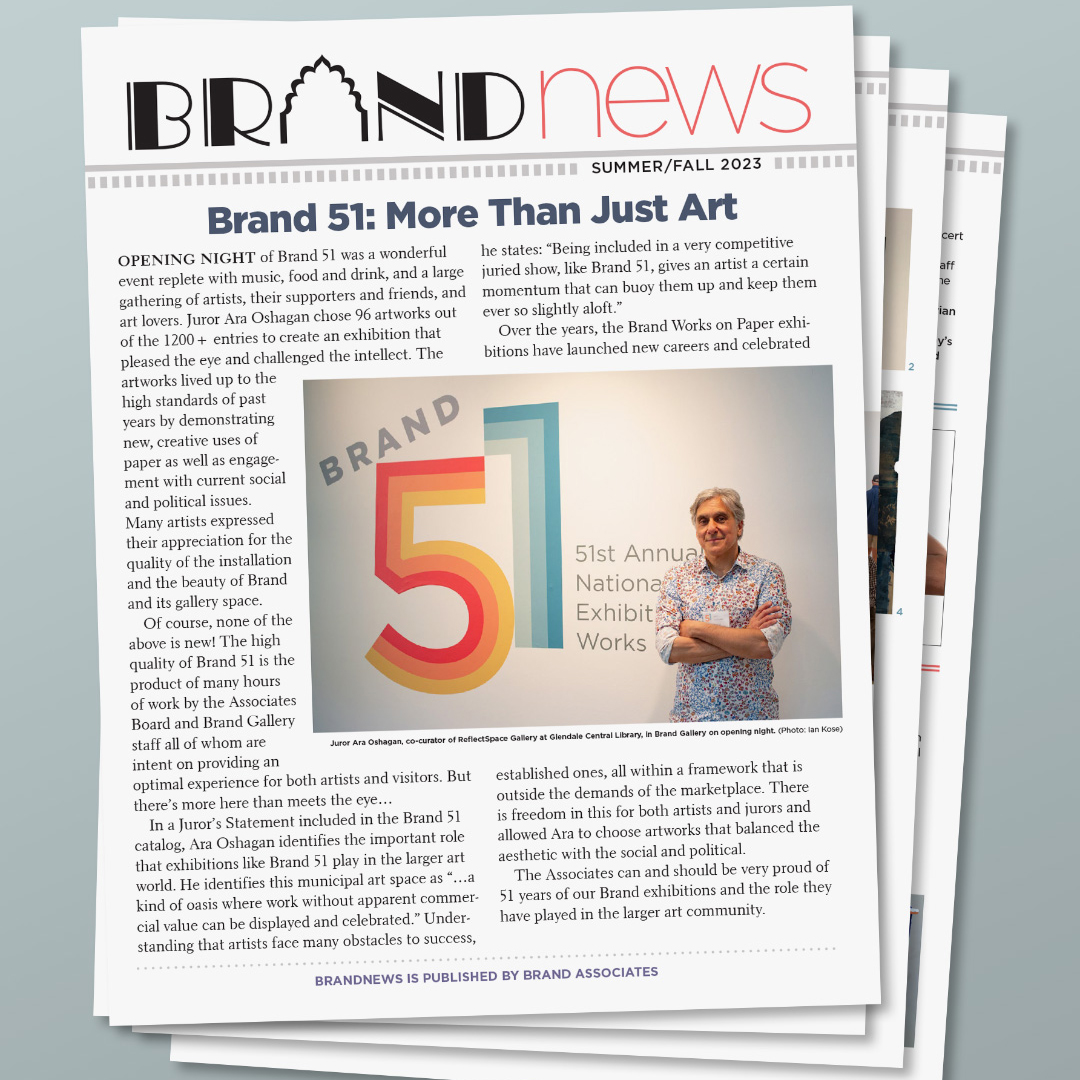 Brand Associates (@assocs_of_brand) on Twitter photo Check out our recently published newsletter:
rb.gy/yefawc
And support the arts at Brand by supporting Brand Associates.
associatesofbrand.org
<a href="/BrandLibrary/">Brand Library</a> <a href="/myglendalelac/">LibraryArts&Culture</a> #BrandAssociates #BrandLibraryandArtCenter #myglendaleLAC #artsinglendale Check out our recently published newsletter:
rb.gy/yefawc
And support the arts at Brand by supporting Brand Associates.
associatesofbrand.org
<a href="/BrandLibrary/">Brand Library</a> <a href="/myglendalelac/">LibraryArts&Culture</a> #BrandAssociates #BrandLibraryandArtCenter #myglendaleLAC #artsinglendale