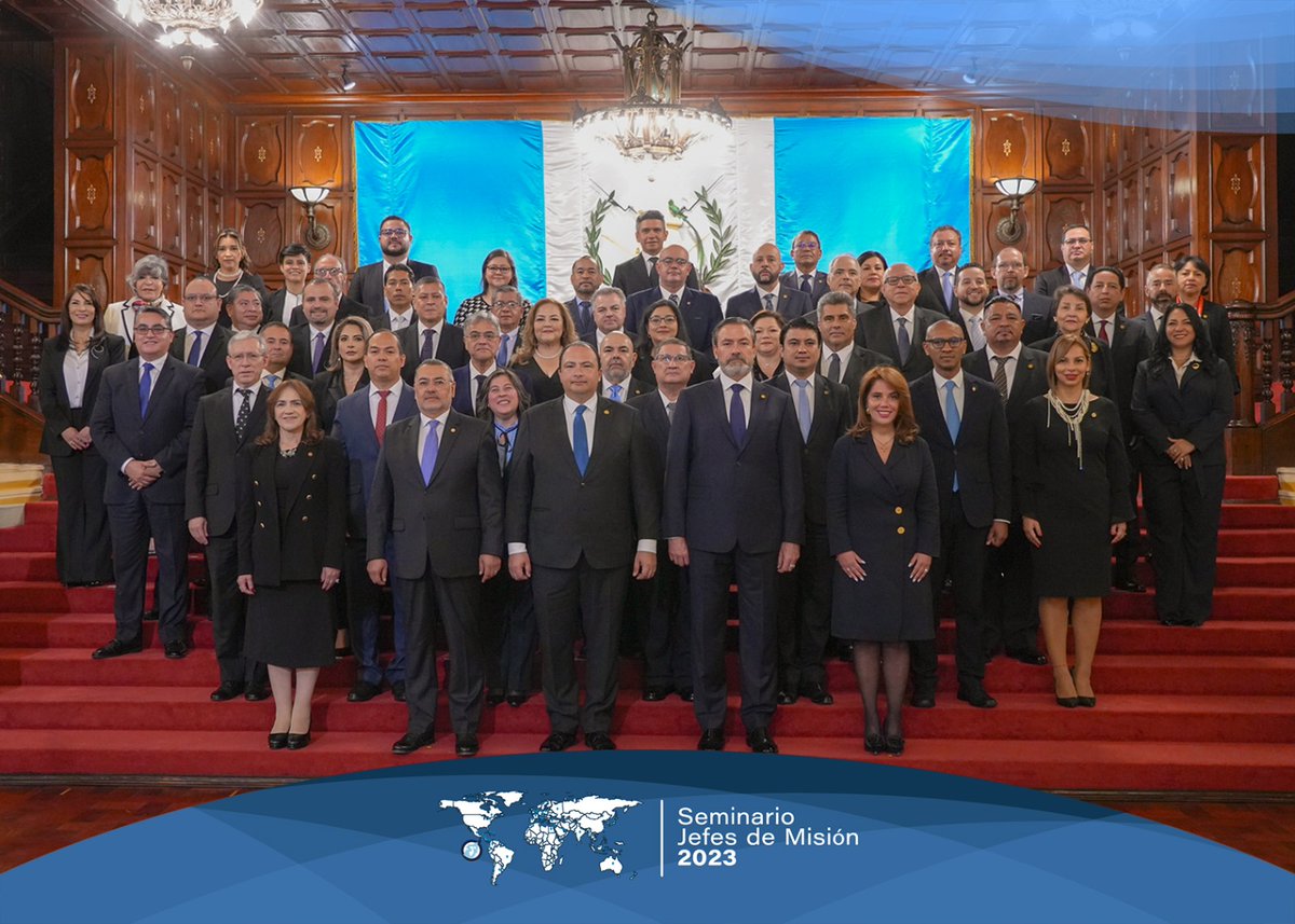 El <a href="/GuatemalaGob/">Gobierno de Guatemala 🇬🇹</a>, por medio del <a href="/MinexGt/">MINEX Guatemala 🇬🇹</a>, desarrolla el Seminario de Jefes de Misión 2023, donde participan los embajadores y cónsules generales de Guatemala que representan al país en el exterior.

#NotaDePrensa 🔗 bit.ly/3sA3UqT