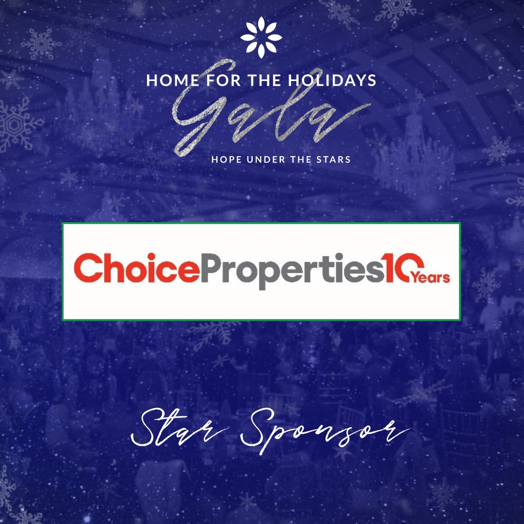 ✨ We're thrilled to announce Choice Properties as a Star Sponsor of #CCSGala23 on December 1st! Their unwavering support helps illuminate lives in our Caledon community. #StarSponsor #Home4TheHolidays