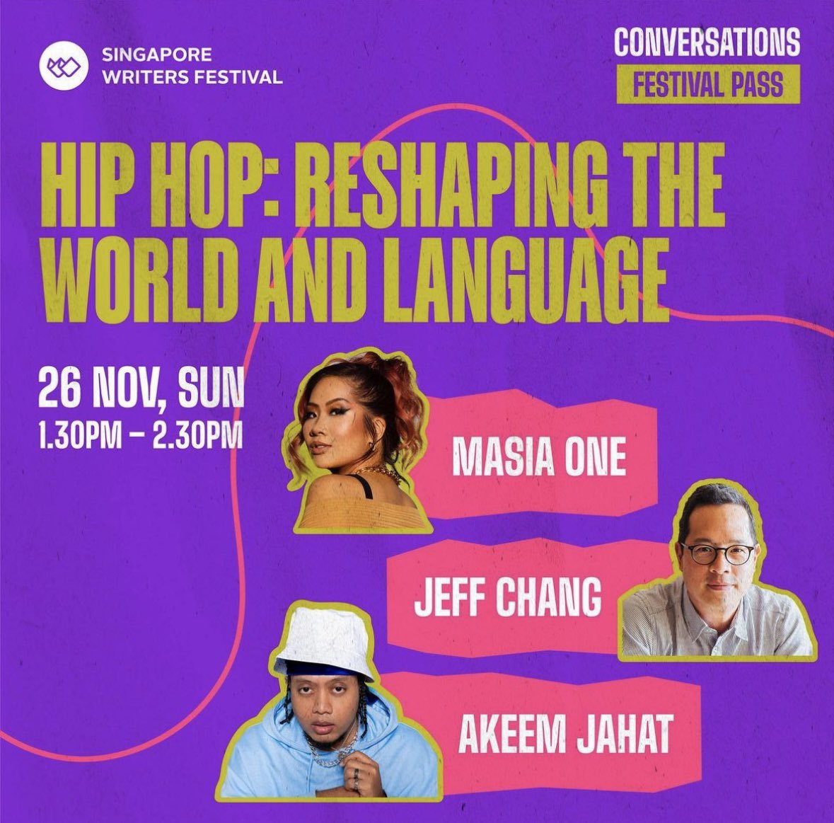 Singapore! Malaysia! Get down for #HipHop50 at @sgwritersfest with us: In A Tiny Room w/@daddydark! Hip-Hop + The World w/@masiaone + #AkeemJahat! Deets + Tix: singaporewritersfestival.com