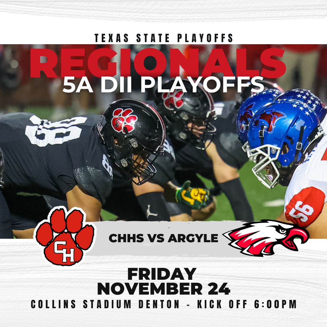 CHHS_FOOTBALL's tweet image. Ticket Link: gofan.co/app/school/TX1…
CHHS is the visiting team.