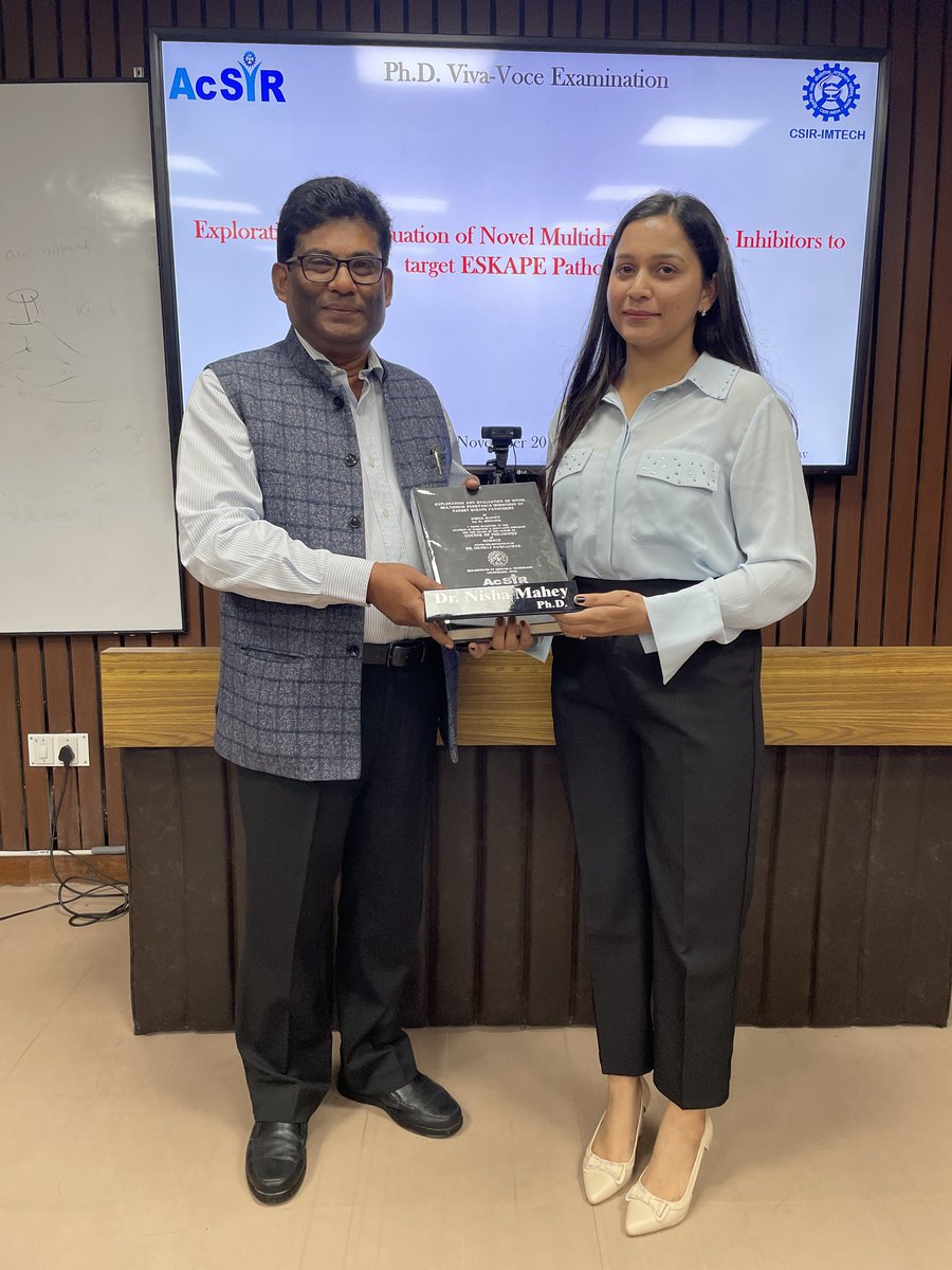 Nishamahey3's tweet image. Hi X family!
It gives me immense pleasure to announce that i have successfully defended my Ph.D. thesis today. From today i am Dr. Nisha Mahey! Extremely happy and pleasantly numb at the same time. Thank you @DrHemraj_IMTECH for your guidance to support.