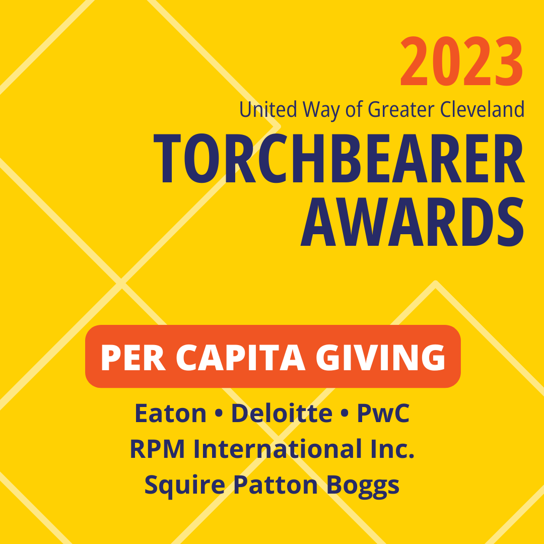 Kudos to our “Per Capita Giving” Torchbearer Award winners! Congratulations to the top 5 workplace campaigns with the highest per capita giving of 2022-2023: @eatoncorp, @Deloitte, @PwC, @RPMintl, and @SPB_Global.