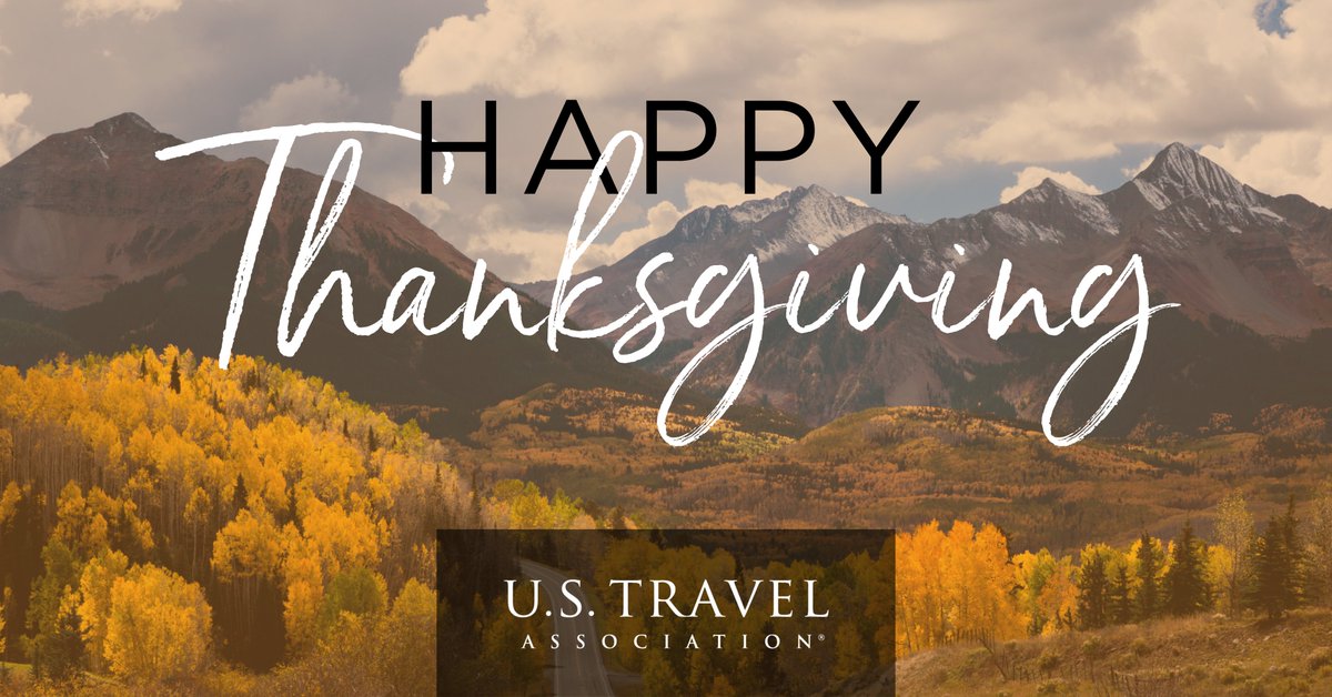 🍁🦃 #HappyThanksgiving from all of us at U.S. Travel! Whether you're hitting the road or taking to the skies, we wish you a smooth and safe travel journey and a Thanksgiving filled with joy and warmth. 🧡