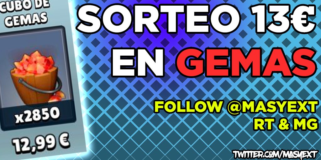 Para celebrar todo el apoyo recibido la semana pasada con la WEEK TOUR de @WCTourGG 

🚨SORTEO 13€* en gemas!

✅Follow <a href="/MasyeXT/">MasyeXT ✌️</a> 
✅RT &amp; MG al tweet

Ganador el día 27/11/2024 en stream

*El ganador las recibirá por paypal.

Si llego a 1k followers sortearé el doble para 2