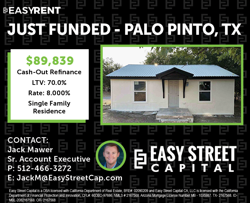 rob_s_simon's tweet photo. #JustFunded #BRRRR
$89,839 Cash-Out Refinance DSCR Loan on a Single Family Rental in Palo Pinto, Texas! Baby #BRRRRmethod execution in North Texas - this 1940 vintage SFR bought in April, rehabbed, rented and refinanced in quick succession - strong DSCR / Cash Flow! https://t.co/cV6CIfbnZA