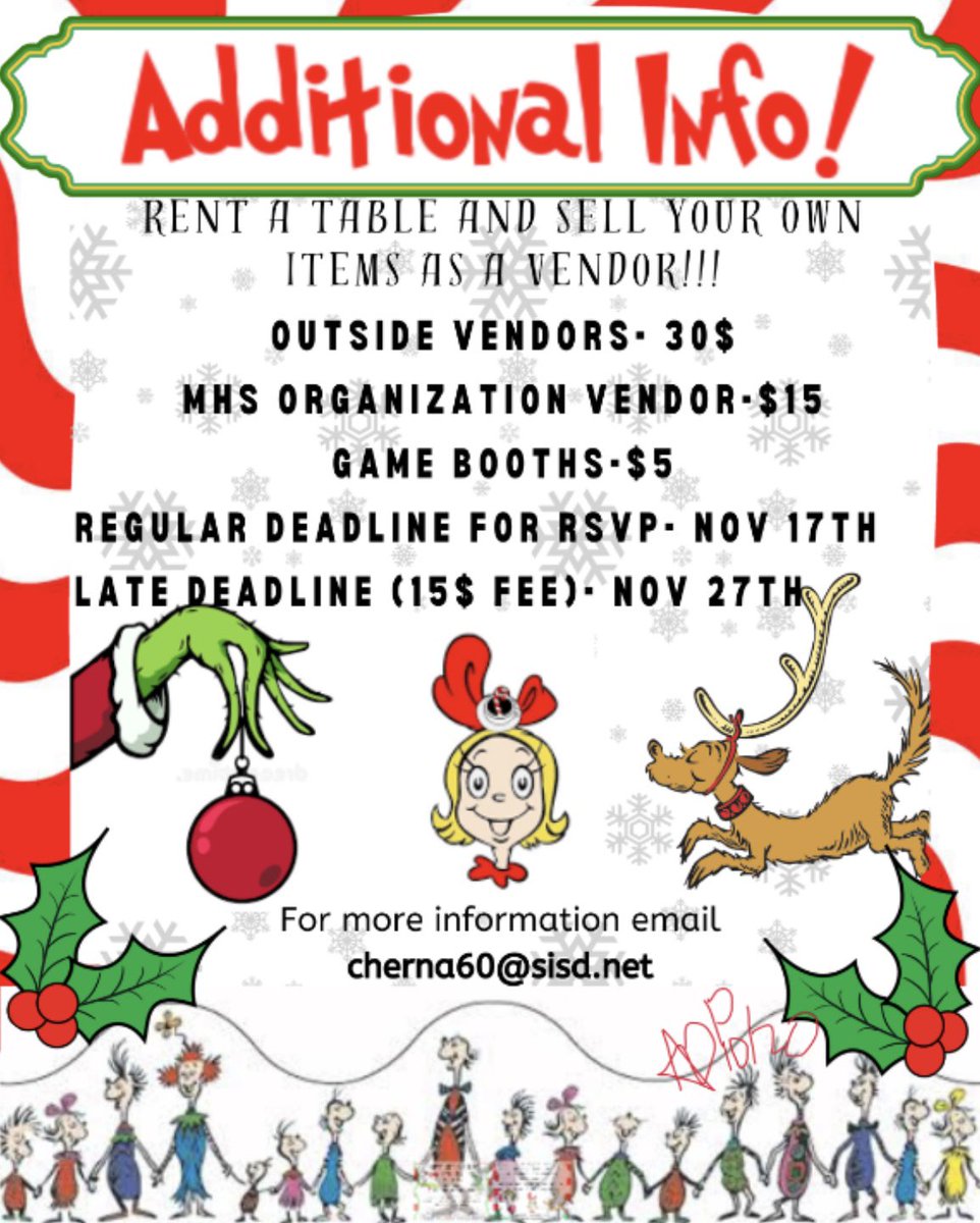 Our annual Winter Fair is just around the corner‼️ If you are interested in being a vendor or performer please reach out to the email below 👇🏽 We look forward to seeing you all there ❤️💚