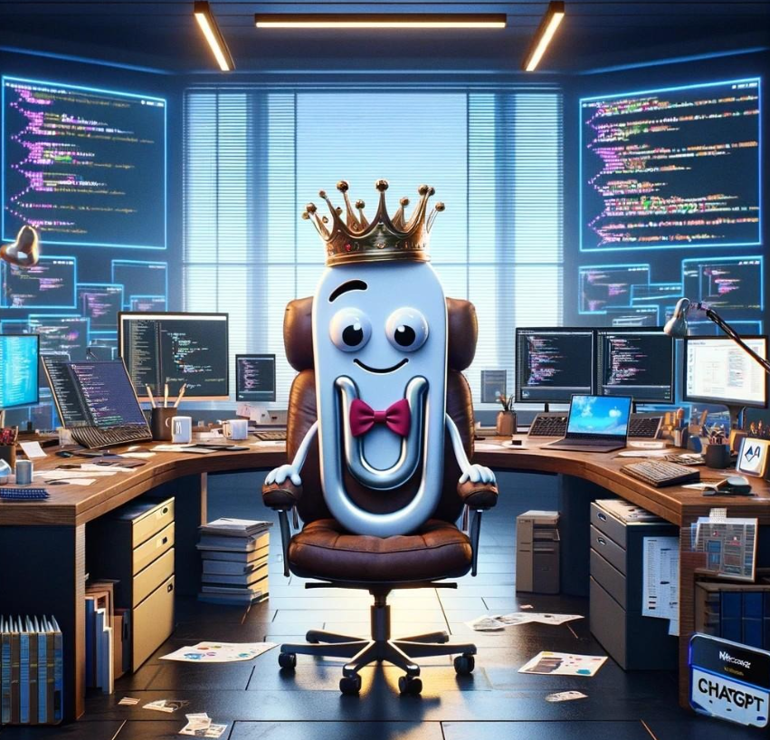 daelmor's tweet photo. 📎 #Microsoft #CLIPPY #ChatGPT #SamAltman https://t.co/Lw8hruWSke