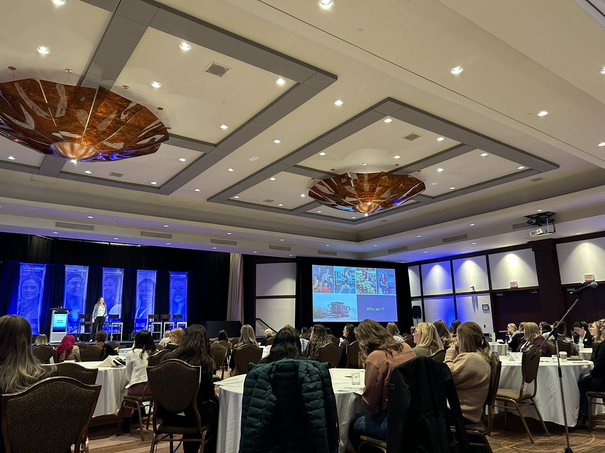 Day 2 of the <a href="/advancing_women/">Advancing Women in Agriculture</a> in Agriculture East conference! Keynote speaker and <a href="/NuffieldCanada/">Nuffield Canada</a> Scholar <a href="/JodiSouter/">Jodi Souter</a> sharing her journey starting her agricultural business #AWCEAST2023