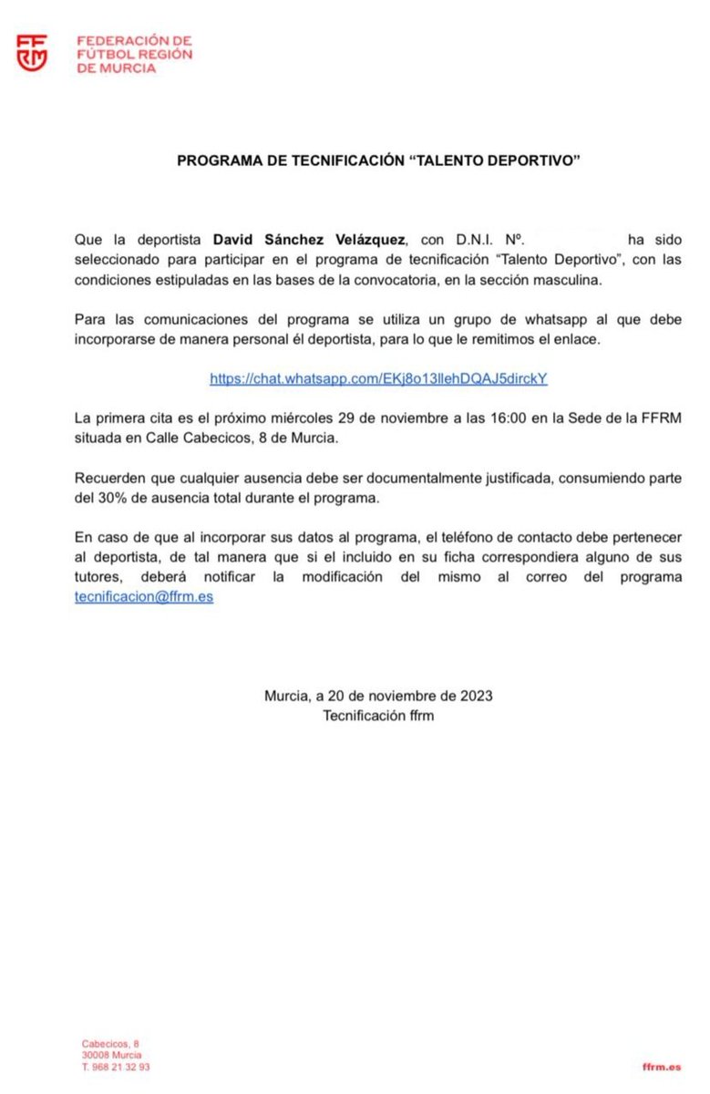 Orgullosos de nuestro <a href="/pajarodemula_1/">Pajarodemula_1</a> que ha sido seleccionado para participar en el programa de tecnificación "Talento Deportivo" de la FFRM. 
¡¡¡𝙎𝙞𝙜𝙪𝙚 𝙫𝙤𝙡𝙖𝙣𝙙𝙤 𝙋𝙖́𝙟𝙖𝙧𝙤....ʸ ᶜᵒᵐⁱᵉⁿᵈᵒ ᶜᵒⁿᶜʰⁱᵗᵃˢ!!!