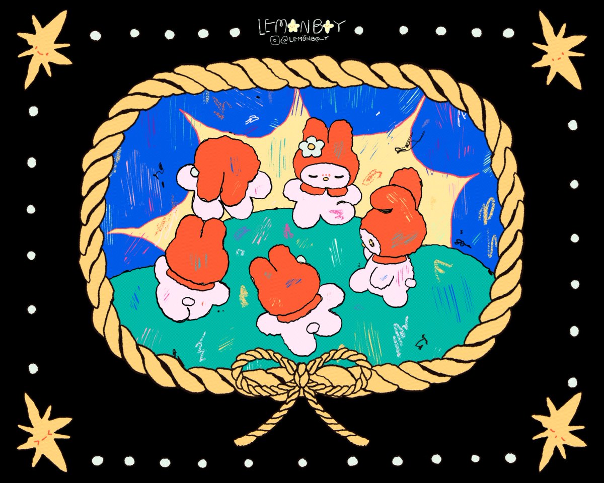 Him: You better not be an absurd reinterpretation of "La Danse" by Henri Matisse when I get home 

Me:
-

#illustration #sanrio #HelloKitty