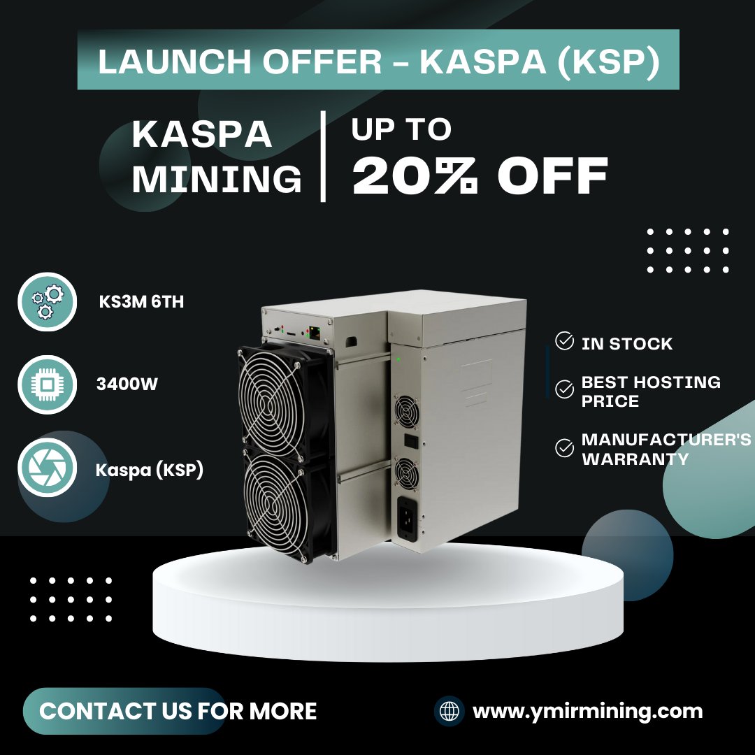 We're delighted to offer you a new premium mining solution on the Kaspa (KSP).

☑ KS3M 6TH 3400W now available
☑ Best hosting price

Let's explore why mining #Kaspa with the new KS3M machines is an interesting opportunity.

First of all.. 

Kaspa is not a blockchain in the
