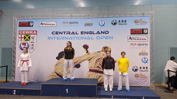 Llongyfarchiadau Erin // Congratulations Erin. Bronze in Junior Female Kumite at the Central England International Open in Worcester this weekend 🥉🥋👊