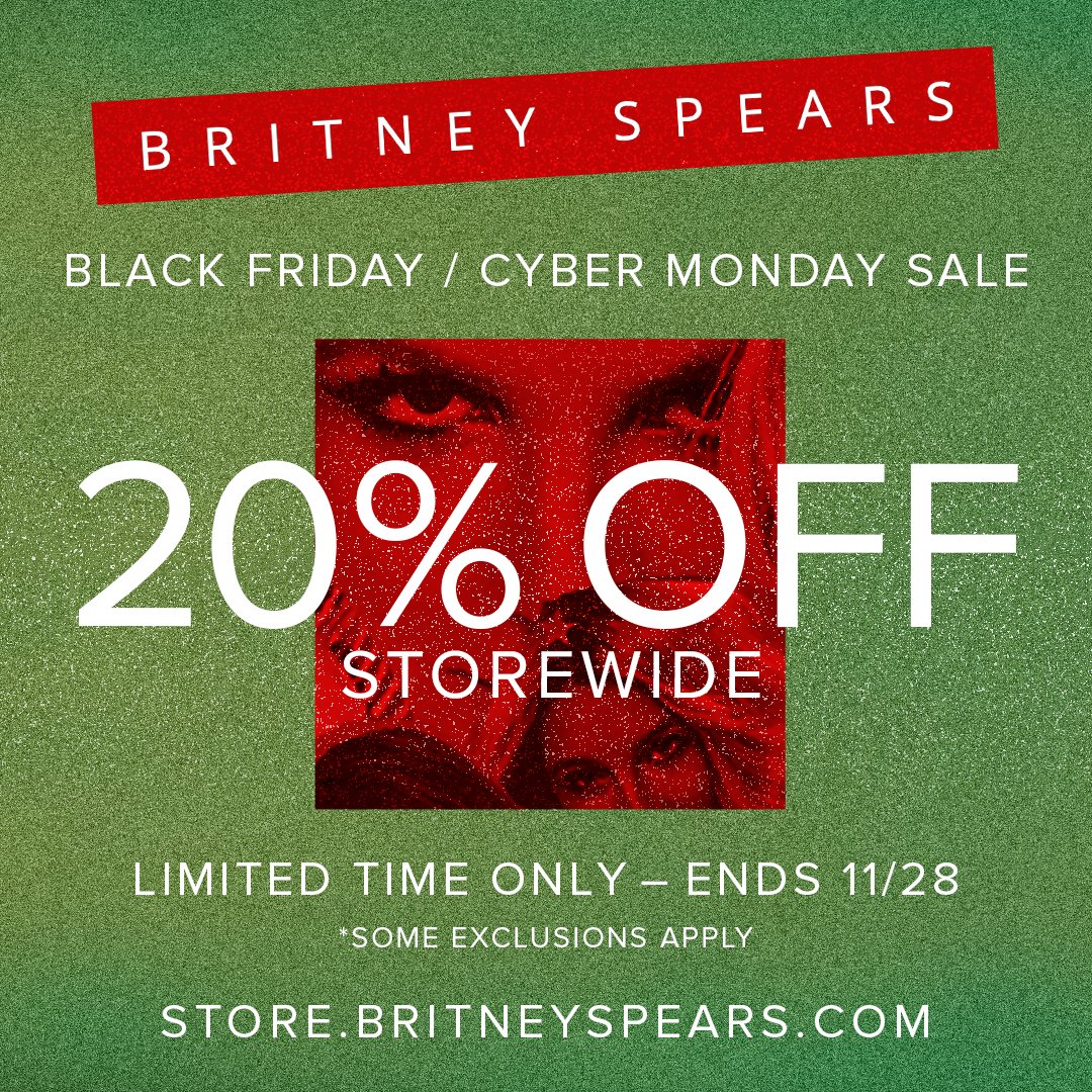 Make your only wish (this year) come true with 20% OFF storewide for a limited time only! 🎁✨ Save on items now through 11/28 and let the holiday spirit hit you, Britney style. 🛍️ store.britneyspears.com