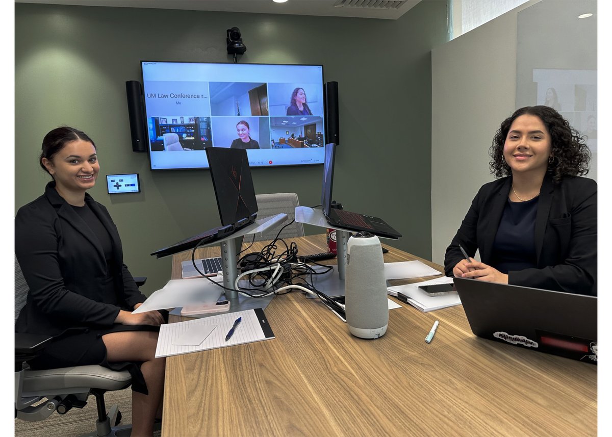 UMLawIC's tweet photo. Immigration Clinic students Rachel Lopez and Krishtine Loaiza represented their client, who is detained at Baker County Jail, in his bond hearing last Friday. Bond was granted! https://t.co/5IhO7WHCPy
