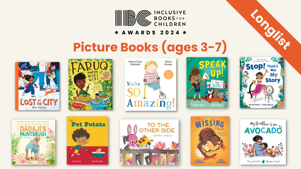 My Brother is an Avocado illustrated by @YasmeenMay is my first picture book so it's extra special to me that it was longlisted today for the Inclusive Books for Children Awards 2024 with an amazing set of books. I may have a celebratory avocado on toast tonight...🥑