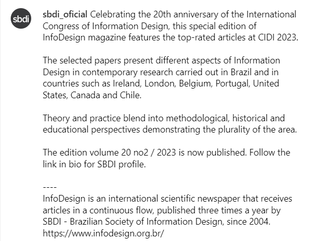 signwriteire's tweet photo. Thread 1/2
Honoured to share that my first #researchpaper of my #PhD @TUDublin_SoM on #Kilkenny #signwriting has been published in the Special Issue of #InfoDesign Brazilian Journal of Information Design following presentation at #CIDI2023 Intl Conference.
https://t.co/BvWHtOiZ8T https://t.co/RBSFciY5GX