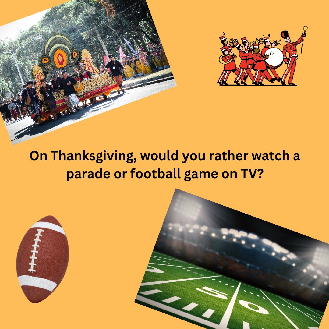 #TravelIntoNewAdventures #Thanksgiving #TV #Parade #Football

Me:  definitely football