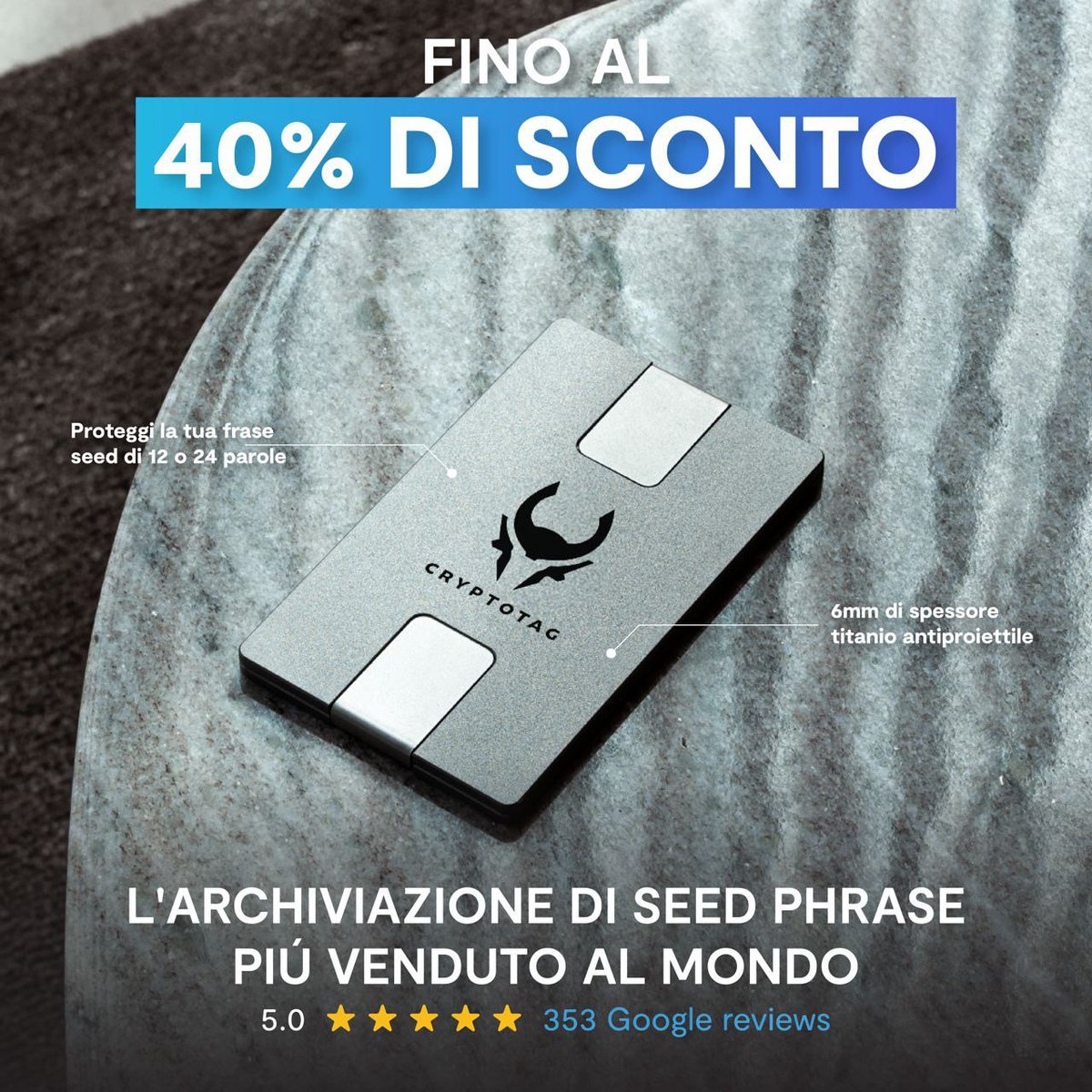 KuCoinItalia's tweet image. Il #BlackFriday è arrivato, fai presto! 👀

💣 Affrettati per uno sconto fino al 40%! -&amp;gt; Codice Sconto cryptotag.io/?tap_a=43968-a…

Se hai sempre desiderato ottenere un Cryptotag, è il momento.  🚀

🔐Se vuoi approfondire qui trovi un AMA #KuCoin X #CryptoTag
t.me/kucoinitaliano…