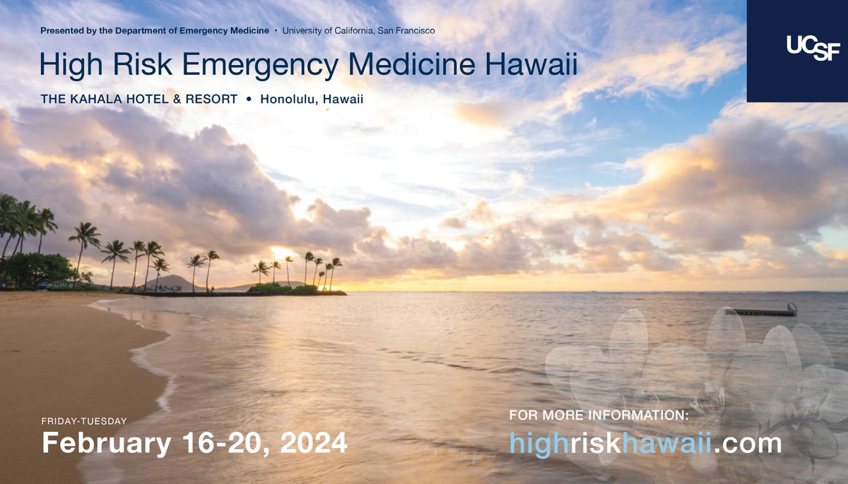 Come to the 2024 High Risk Conference, back in Hawaii at the beautiful Kahala Hotel & Resort! Now is the time to book your conference seat and airfare. See highriskhawaii.com for more info. @amalmattu @ColwellMD @StarrKnightMD @M_Lin @rosnydaniel @KahalaResort