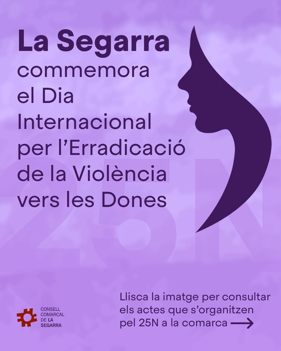 💜📢La Segarra commemmora el Dia Internacional per l'Erradicació de la Violència vers les Dones amb diferents actes als municipis de la comarca Obrim fil👇