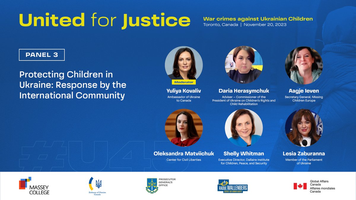 Raoul Wallenberg Centre for Human Rights (@therwchr) on Twitter photo Panel 3: Protecting Children in Ukraine: Response by the International Community
Featuring <a href="/kovaliv_y/">Yulia Kovaliv</a>, <a href="/HerasymchukD/">Daria Herasymchuk</a>, @aagjeieven, <a href="/avalaina/">Oleksandra Matviichuk</a>, <a href="/drshellywhitman/">Shelly Whitman</a>, and <a href="/LZaburanna/">LesiaZaburanna MP</a>.
youtube.com/watch?v=50H4-v… Panel 3: Protecting Children in Ukraine: Response by the International Community
Featuring <a href="/kovaliv_y/">Yulia Kovaliv</a>, <a href="/HerasymchukD/">Daria Herasymchuk</a>, @aagjeieven, <a href="/avalaina/">Oleksandra Matviichuk</a>, <a href="/drshellywhitman/">Shelly Whitman</a>, and <a href="/LZaburanna/">LesiaZaburanna MP</a>.
youtube.com/watch?v=50H4-v…