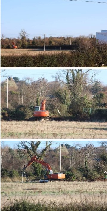 yarnaddict's tweet photo. On this day - this little red digger I photographed from our house, started the build of what is now  @lecheiless 20th November 2015, that field is now a big all-weather astro used by @Tyrrelstown125, @TyrrelstownFC as well as the school &amp; other groups #ChangedLandscape https://t.co/Yee29qBpzt