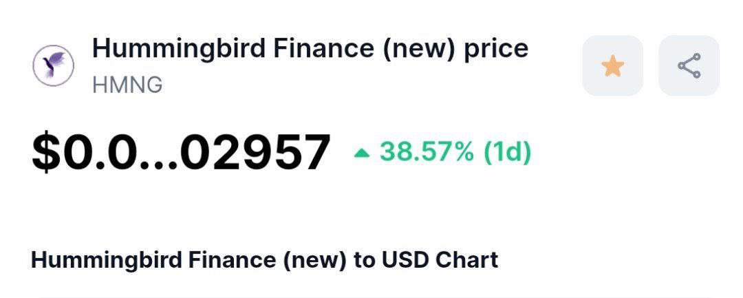 HmngBsc's tweet photo. Add $HMNG to your watchlist on @CoinMarketCap , Scroll down and vote "GOOD" and leave a BULLISH comment in comment section🚀

https://t.co/WA4Y6KGGof #BNB #Hummingbirdfinance #BSC https://t.co/yP6JkfoczK