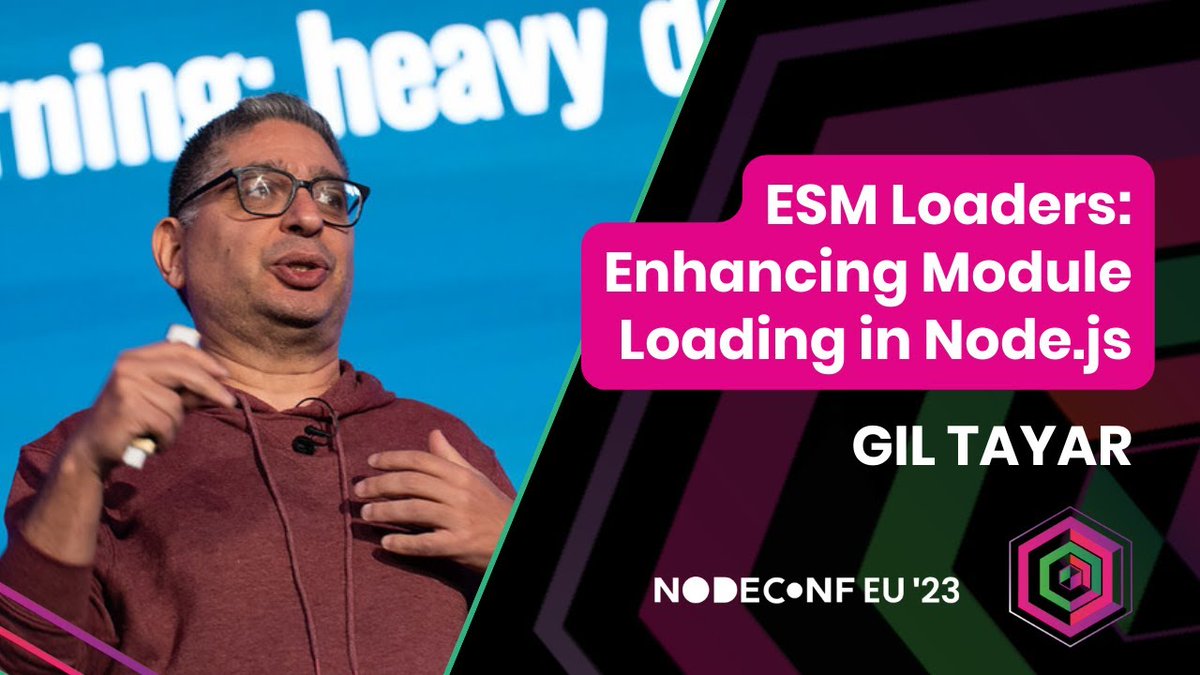 📹 Watch back #NodeConfEU | Nov 2023 @giltayar | ESM Loaders: Enhancing Module Loading in Node.js 📺 >> nf.ie/47wZxvp #Nodejs #JavaScript #OpenSource