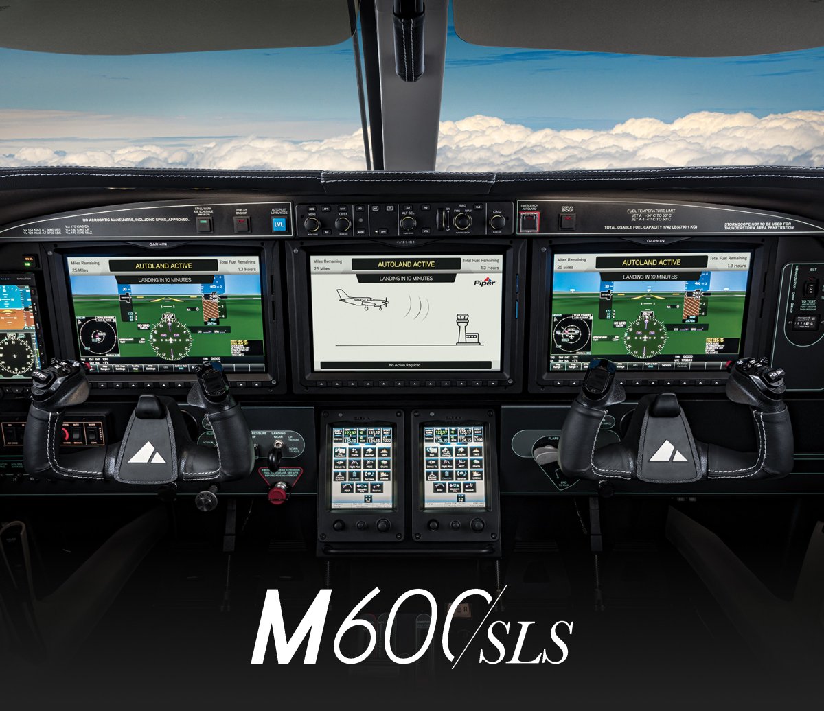 Fly safer, smarter, and in style with the Piper M600/SLS. With your choice of the M600/SLS you will get features like HALO Safety System featuring @Garmin Auto Throttle, luxurious, highly customizable interiors, and much more!