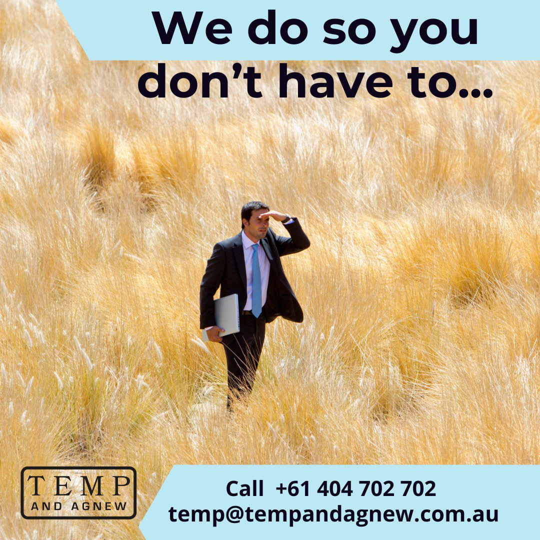 We do so you don’t have to...

Call  +61 404 702 702
temp@tempandagnew.com.au

#SydneyJobs 
#MelbourneJobs
#JobSeekers