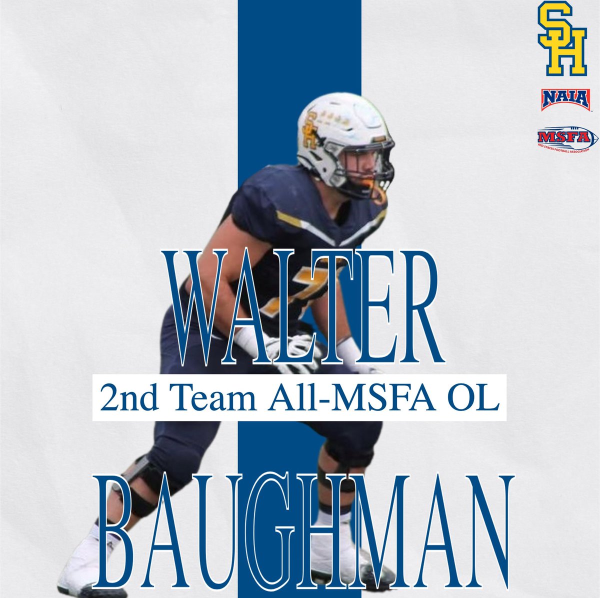 Congratulations to Walter Baughman on being named 2nd Team All-Conference on the Offensive Line!

#ONE💛💙 #FearTheHalo💫