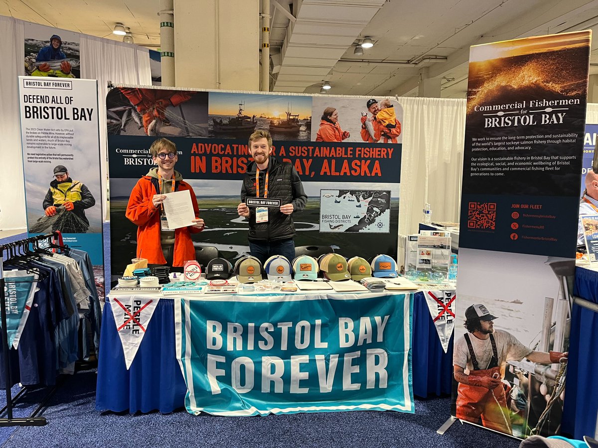 TrueBlueDigital's tweet image. This year for the annual Pacific Marine Expo, we designed the booth and outreach materials for Commercial Fishermen for Bristol Bay, as they continue to push for watershed-wide protections. We always love seeing friends, and our work, in action!